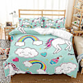 Pikkukuva 1 / 2: Sarjakuvatyylinen yksisarvinen - kolmiosainen pussilakanasetti, harjattu kaksiosainen setti Q style 2 228*228three-piecesuit