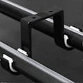 Miniatyrbillede 5 af 5: 2 stk. Dobbelte gardinstangsbeslag, loftmonterede støtter, aluminiumslegering, sort