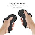Miniatyrbilde 4 av 5: Silikon Kontroller Deksel+Ansiktsdeksel+Håndtak Deksel for 3 VR Headset 4 I 1 for 3 Lys Grå
