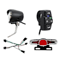 Miniatyrbillede 1 af 5: Elcykel 36V 48V Forlygte Forlygter Baglygter Bag Advarselslys LED Nat Spotlight Forlygte