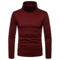 Miniatyrbild 1 av 5: Fashionabla Herr Casual Slim Fit Basic Polotröja Stickad Tröja Hög Krage Pullover Man Dubbel Krage Höst Vinter Toppar
