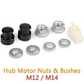 Miniatyrbilde 4 av 5: E-sykkel Elektrisk Sykkel Nav Motor Aksel M12 Front Låsemutter /Låseskive /Spacer /Mutterdeksel med 12mm Aksling