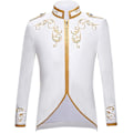Miniatyrbilde 1 av 2: Menns Mote Hoff Prins Uniform Gullbrodert Jakke White M