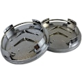 Miniatyrbillede 3 af 5: X4 60mm Aluminium Fælgkapsler til Citroen C2 C4 C5 C6 C-quatre Logo Sort/Krom
