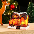 Miniatyrbild 1 av 2: Juldekorationer harts Jul litet hus mikrolandskap lysande snöhus ornament julklappar style 22