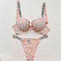 Miniatyrbillede 2 af 5: Sexet lingeri komfort damesæt push up bh 39;s Secret lingerisæt kvinde 2 dele PINK 80C
