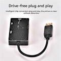 Miniatyrbild 5 av 5: DP till VGA DVI 3-i-1 Adapterkabel DP En-Till-Tre Videokonverterare Stöder 1080P, Lämplig för Pro