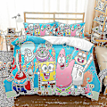 Miniatyrbilde 1 av 2: Spongebob Squarepants Serie Trykt Dynetrekk Todelt Sett Tredelt Barneroms Dekorativt Dynetrekk style 3 173*218three-piecesuit