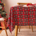 Miniatyrbilde 5 av 5: Juledekorasjon Nyttår Duk Rutete Snøfnugg Jul Hjem Spisebord Dekke Klut Rektangulær Salongbord Duk Small yellow and red 140x260cm