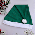 Miniatyrbillede 4 af 5: 16 stk. Julemandshatte i ikke-vævet materiale til julekostume dekoration - grøn