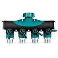 Miniatyrbillede 1 af 3: Hane Splitter, 4-vejs haveslangehane splitter med hurtigkobling til vandingsfitting
