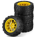 Miniatyrbilde 2 av 5: 4 stk. 118MM 1/10 RC Dekk Hjul Skuminnlegg 12mm Hex for Arrma Redcat, Gul