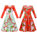 Pikkukuva 1 / 4: Tyttöjen mekko, pitkähihainen anime-sarjakuva vihreä The Dodger Grinh Cosplay -asut syntymäpäivälahjoiksi joulujuhliin, punainen mekko White 59001 140 cm