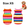 Miniatyrbillede 2 af 5: 2 Stykker Hunde Regnbue Stribede Skjorter Kæledyrstøj Bløde Hvalpe Sommer T-shirts Komfortable Hunde Stribede Skjorter Åndbare XS