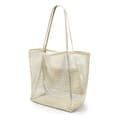 Mesh strandväska - Sandtät, blixtlåsficka - Pool shoppingväska Beige