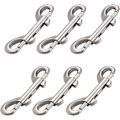 Miniatyrbilde 1 av 4: 6-pakning Dobbelthodet Bolt Snap Krok, Sink Legering Krok Metallklips for Hundebånd, Nøkkelring, Sølv