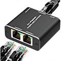 Miniatyrbilde 2 av 5: RJ45 Splitter Kobling Adapter Gigabit Nettverk Splitter 1 til 2 Ethernet Splitter Nettverkskabel Spl