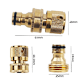 Miniatyrbillede 5 af 5: Messing 3/4 tommer gevind Quick Connector, Havevand Connector, Bilvaskemaskine Han/Hun 3/4
