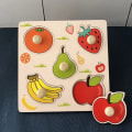 Miniatyrbild 1 av 5: 3D-pussel Träleksaker Barns Handskrapbräda för 1 2 3 År Baby Montessori Tidig Utbildning Frukt Kognitivt Pussel Leksak 3