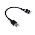 Pikkukuva 1 / 3: 9-nastainen uros - ulkoinen USB A -uros PC-emolevyn sisäinen datakaapeli Hfmqv Ha