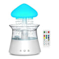 Miniatyrbilde 2 av 5: Regnsky Luftfukter Diffuser med Fjernkontroll, Vanndråpe Foss Lampe Sopp Regnlyder Hvit Støy