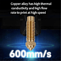 Miniatyrbild 3 av 5: 10 st 0,6 mm mässingsmunstycke högtemperatur för Neptune 4Plus/4Max 3D-skrivare, 1,75 mm PLA ABS PETG TPU-kompatibel