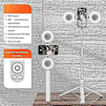 Miniatyrbilde 3 av 5: R17DS 1,75m Bærbar Bluetooth Selfie Stick Uttrekkbart Tripod Telefonstativ med Doble Fylllys 360 White