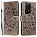 Miniatyrbillede 1 af 5: Kompatibel til Honor 200 Lite Etui PU Læder Mandala Præget Design Wallet Telefon Cover Grey