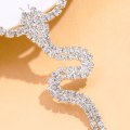 Miniatyrbillede 5 af 5: Stonefans Glitrende Rhinestone Slange Vedhæng Ankelkæde Dame Boho Strand Kurve Ankelkæde Silver Plated