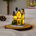Miniatyrbilde 1 av 2: Juledekorasjoner harpiks jul lite hus mikrolandskap lysende snøhus ornamenter julegaver style 9