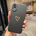 Miniatyrbild 5 av 5: Sött Bling för iPhone XR, Guld Laser Gradient Färg Skiss Plätering Kärlek Hjärta Skal med Linsskydd för Kamera, Mjukt