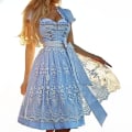 Pikkukuva 1 / 5: Nopea Toimitus Naisten Saksalainen Dirndl-mekko Puvut Baijerin Oktoberfest Halloween Karnevaali Korkealaatuinen Light blue L