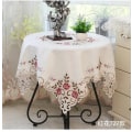 Miniatyrbild 1 av 5: Modern Nordisk Rund Kaffebordsduk Vardagsrum Spets Duk Mat Pastoral Matbordsöverdrag Dekoration Jul K014 see chart 130x130cm