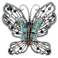Miniatyrbillede 1 af 5: Broche Nål Diamant Hul Sommerfugl Mønster Revers Nål Frakke Mærker Fest Corsage Tilbehør Grøn