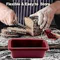 Miniatyrbilde 3 av 5: Silikon Mini Brødform 4-delt Sett Non-Stick Lett Slipp Rektangulær Silikon Mini Kakeform Suita