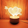 Miniatyrbilde 3 av 5: Romantisk Kjærlighet 3D Akryl LED Lampe for Hjem Barnas Nattlys Bordlampe Julebord Dekor Valentinsdag Nattbordslampe Rabbit