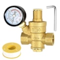 Miniatyrbild 1 av 5: Vattentrycksregulator 3/4 tum med mätare, justerbar tryckreduceringsventil för vattentryck
