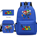 Miniatyrbild 1 av 5: Super Mario 3 st/set Barnryggsäck Pojkar Skolväska Tillbaka till Skolan Present Army Green 16 Inches