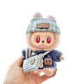 Miniatyrbilde 2 av 5: 17 cm Mini Dukke Klær Antrekk Tilbehør For Labubu Genser Lue Skulderveske Klær Labubu Dukke A4