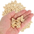 Miniatyrbild 4 av 5: 250 st Träknappar Söta 2 Hål Björnhuvud Form Trä Syknappar för Kläder DIY Hantverk