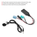 Pikkukuva 4 / 5: 6-nastainen Bluetooth-audiokaapeli autostereoiden AUX?IN-adapteri mikrofonilla, sopii Clio/Espace/Megane