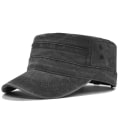 Miniatyrbilde 1 av 4: Flat Topp Spiss Caps Retro Baseball Caps Militær Caps black
