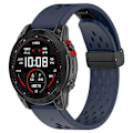 Miniatyrbillede 2 af 5: Kompatibel med Garmin Tactix 7 Pro / Fenix 7X / Fenix 7X Solar Silikone Urrem 26mm Åndbar Urrem med Foldespænde Blue