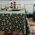 Miniatyrbillede 4 af 5: Linned Bomuld Julefrokost Dug Japansk Grøn Bronzering Vindspil Rektangulær Spisebordsdækning til Hjemmet Dekorativ Green 140x160cm