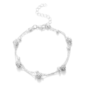 Miniatyrbillede 1 af 5: Mode zircon dobbeltlags ankelkæde krystal dame ankelkæde 02 White K