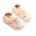 Miniatyrbild 5 av 5: Unisex Baby Tennisskor Småbarn Stickade Andningsbara Sneakers Barn Mjuk Sula Halkfria Sockskor Mesh Slip on Första Stegen khaki 20-insole13.5cm