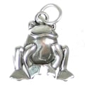 Miniatyrbillede 1 af 4: Frø - Tudse 2d Sterling Sølv Charm .925 X 1 Frøer Tudser Charms - 560