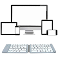 Miniatyrbilde 2 av 5: Dobbel Sammenleggbar Trådløst Bluetooth-tastatur for Nettbrett, A