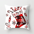 Miniatyrbild 5 av 5: 45x45cm Röd Vit Svart Rutig Jul Kuddfodral God Jul Ornament För Hemmet Jul Nyår 2023 Soffa Bil Kudde Överdrag multi