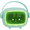 Miniatyrbild 1 av 5: Digital Väckarklocka för Barn Flickor Pojkar, Söt Väckarklocka 2 Alarm 3 Skärmljusstyrka Timer Nattlampa Nedräkning Snooze Röststyrning Uppladdningsbar Klocka (